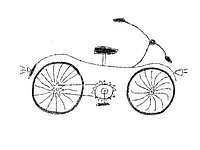 Zeichnung eines unvollständigen Fahrrads